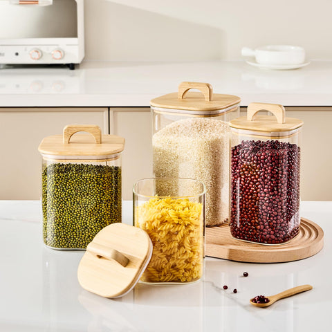 Sweejar food storage jar airtight lid keeps dry goods fresh.