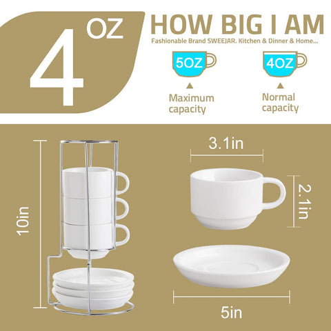 Sweejar gift-worthy espresso cups and saucers ideal for housewarmings or holidays.