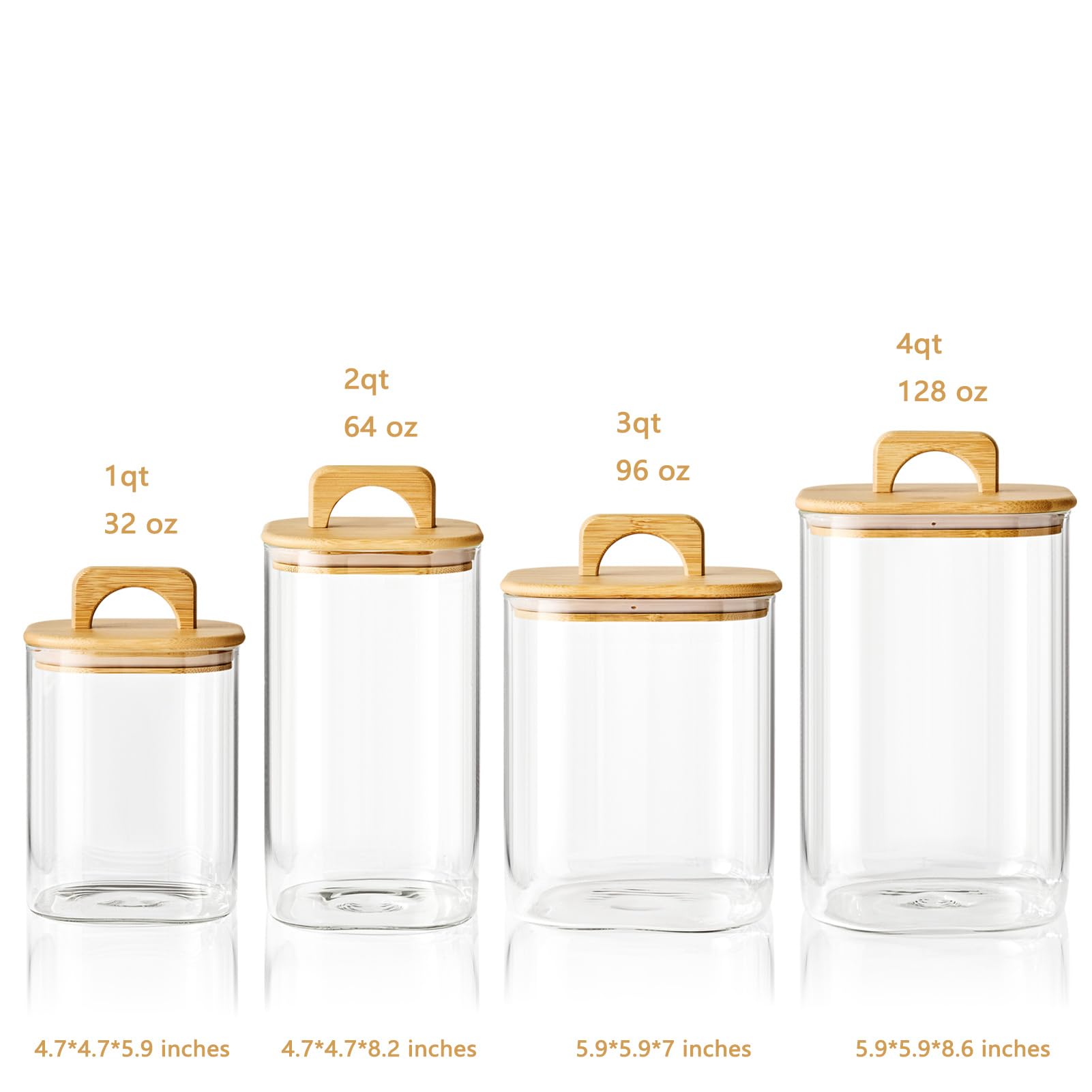 Sweejar laundry pods container in clear glass helps organize pods neatly.