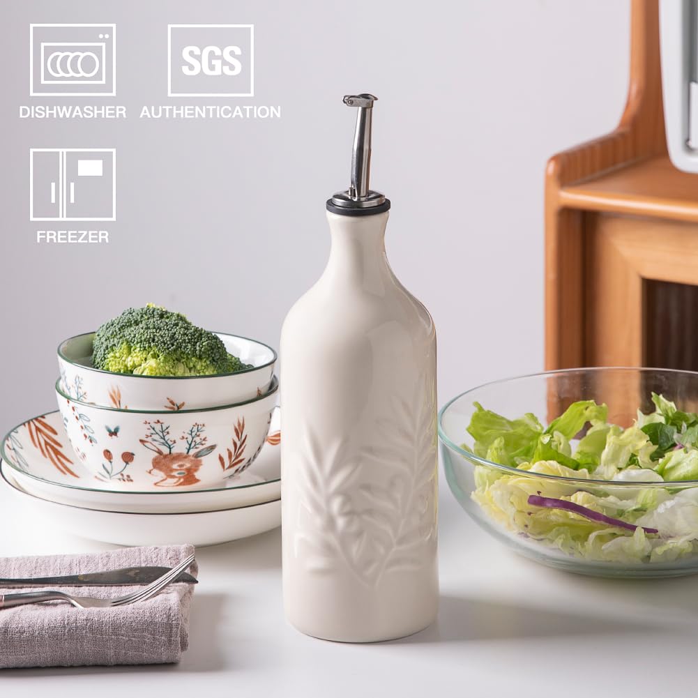 Sweejar bottle features olive leaf embossing for elegant kitchen styling.