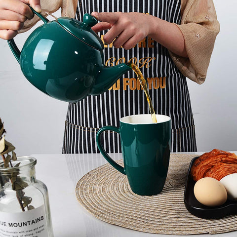 Sweejar porcelain teapot with 30 oz capacity for family gatherings.