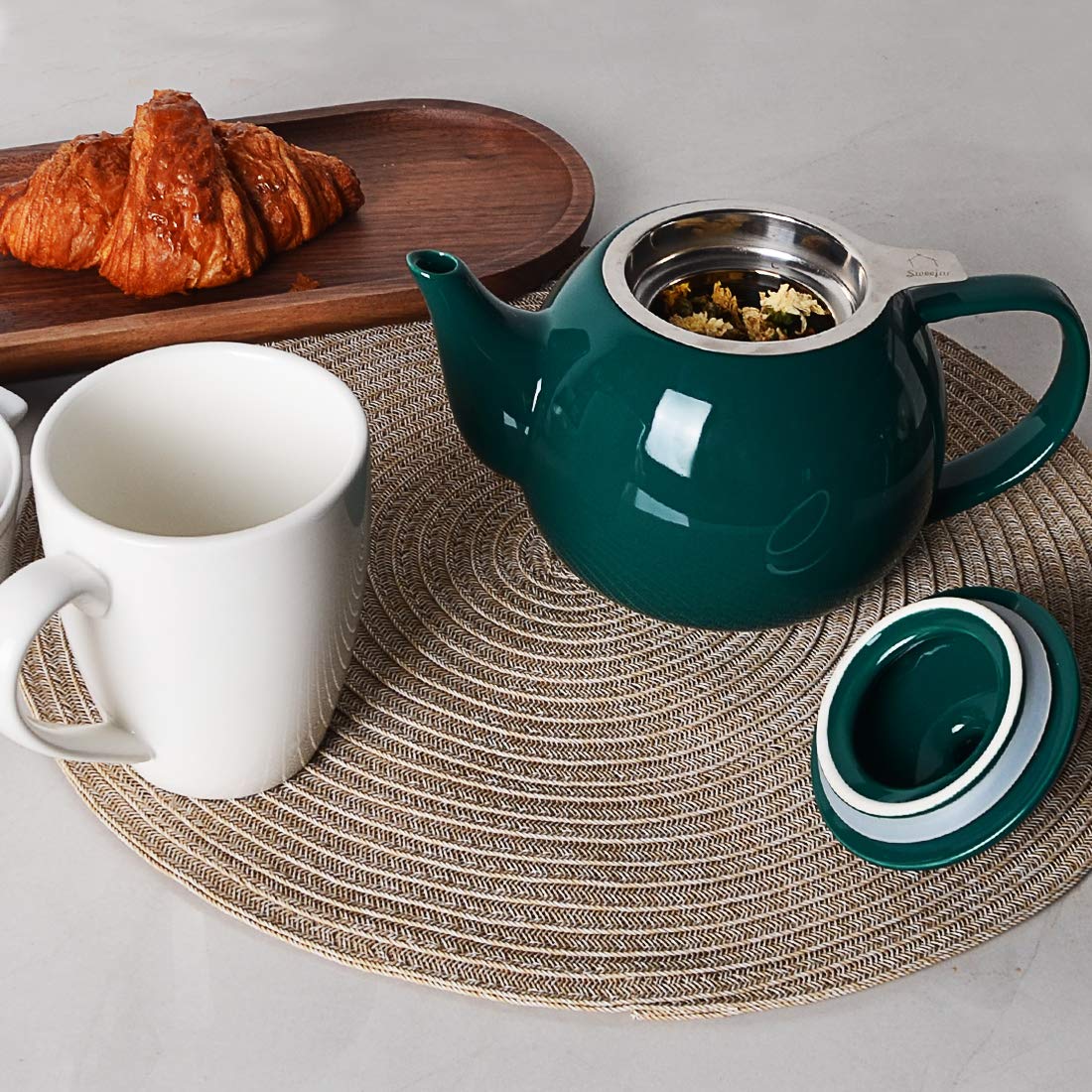 Sweejar teapot is microwave and dishwasher safe for simple cleanup.
