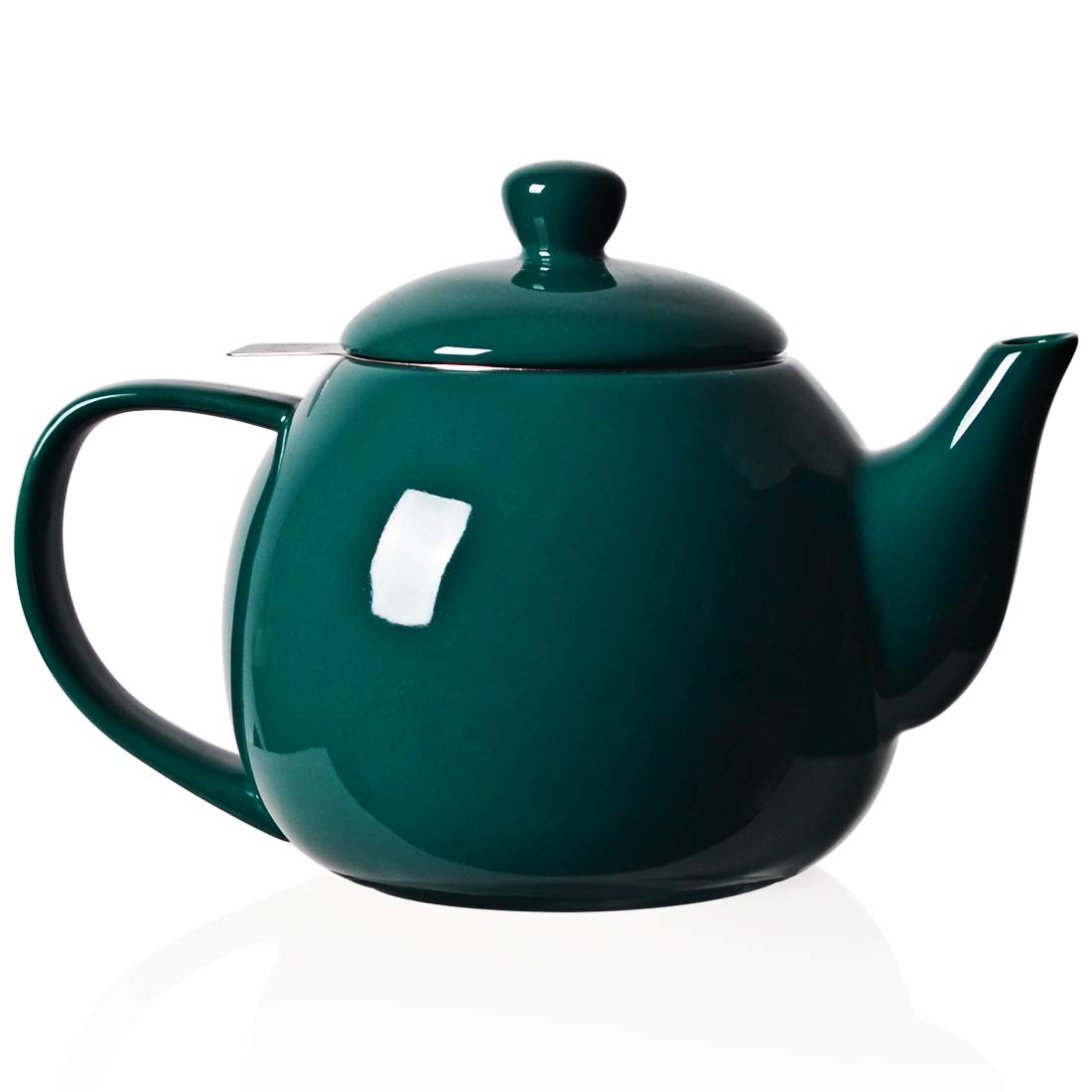 Sweejar porcelain teapot close-up with removable infuser for easy brewing.