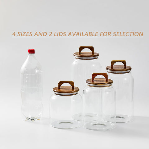 Sweejar wooden lid pantry jar keeps foods visible and fresh