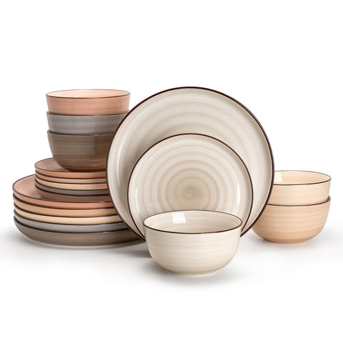 Sweese 18-piece dinnerware set with 10-inch dinner plates for daily meals and gatherings