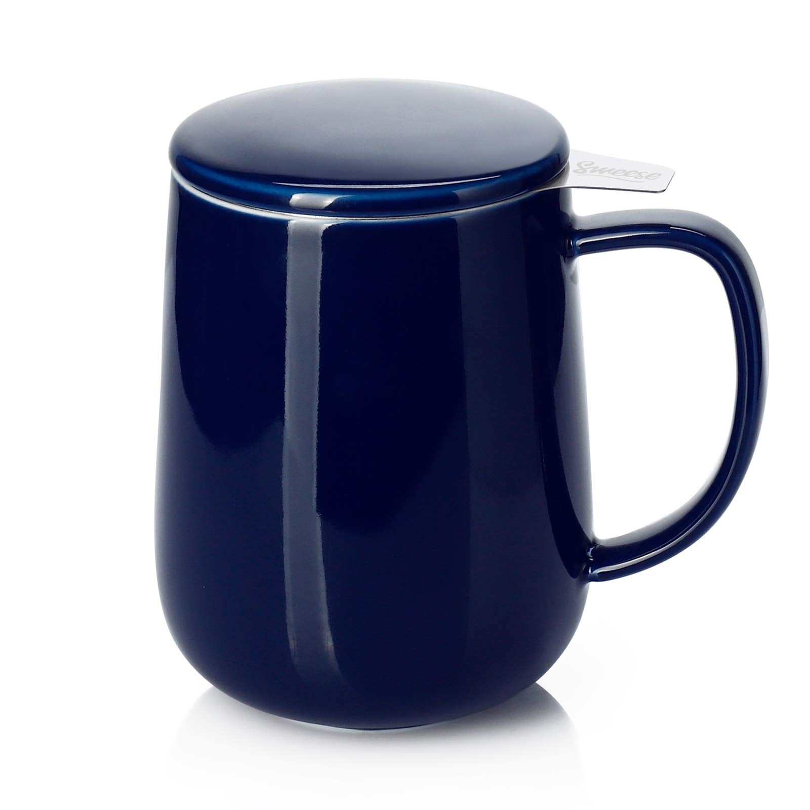 Sweese 20oz teacup infuser lid closeup for easy loose-leaf brewing