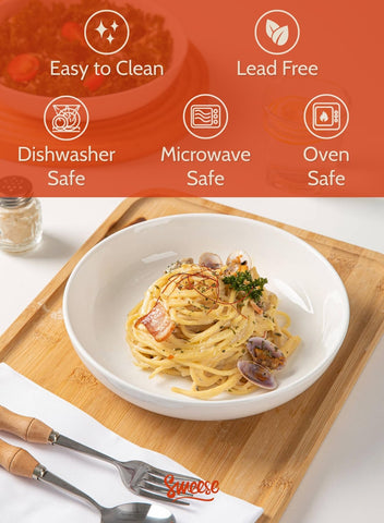 Sweese 22oz pasta bowls with chip-resistant glaze for durable daily use.