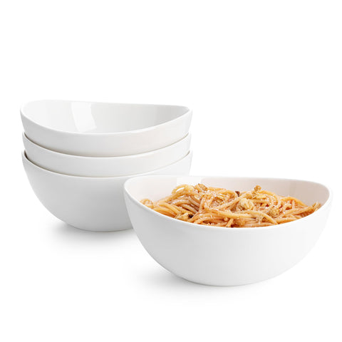 Sweese 42oz porcelain serving bowls set for salads and pasta, ideal for family meals.