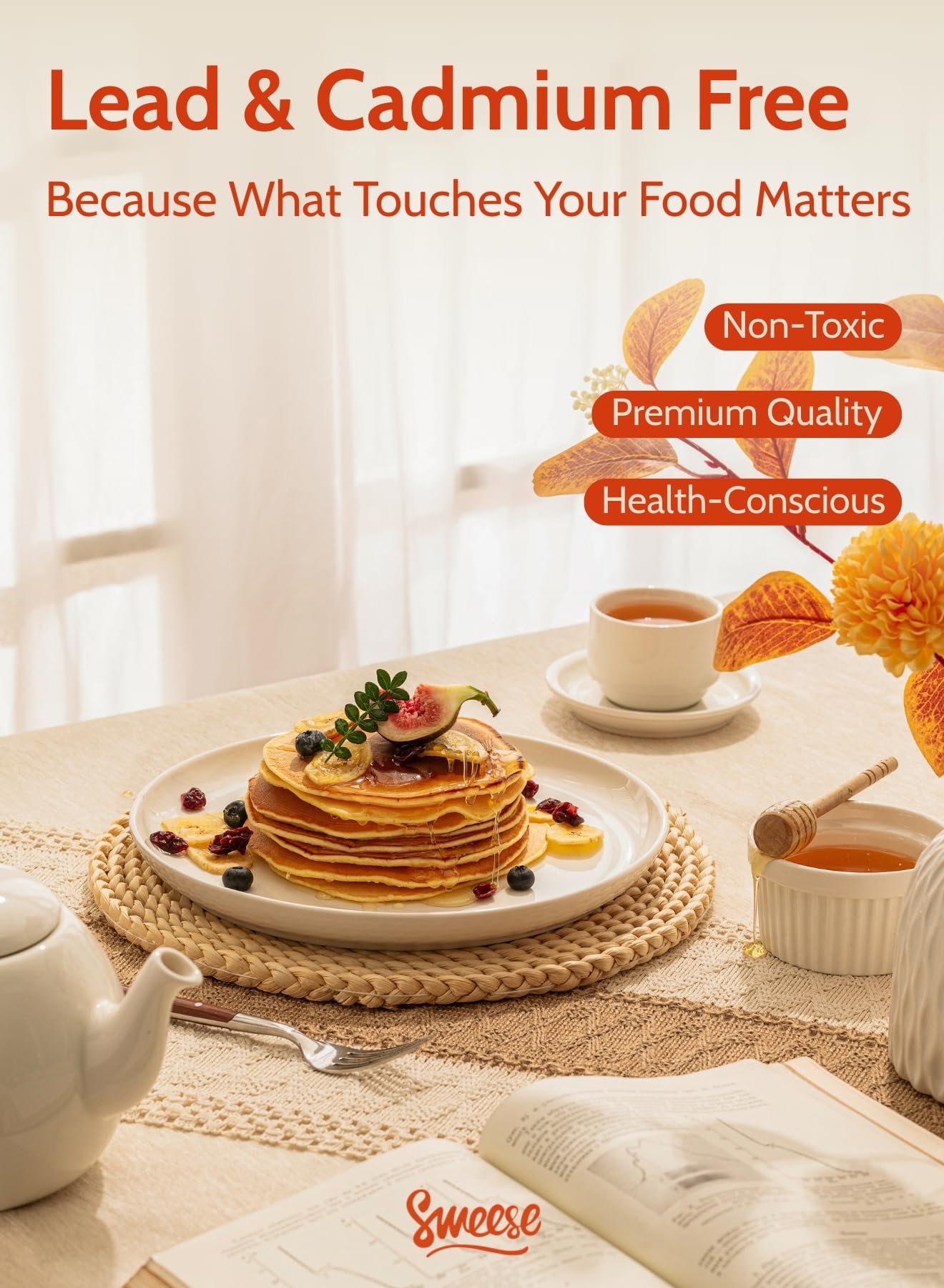 Sweese 6-piece dinner plate set offers coordinated dining for family.