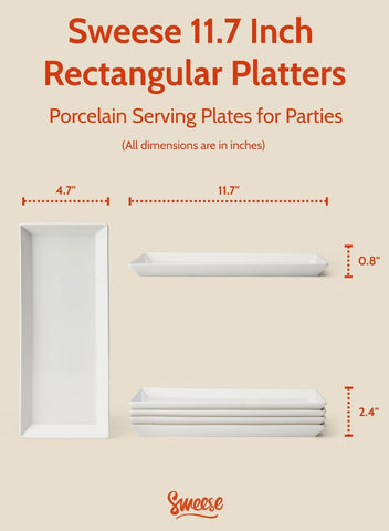 Sweese appetizer platter framed by a clean white glaze, ideal for parties