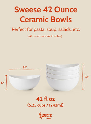 Sweese bowls curved design enhances table presentation.