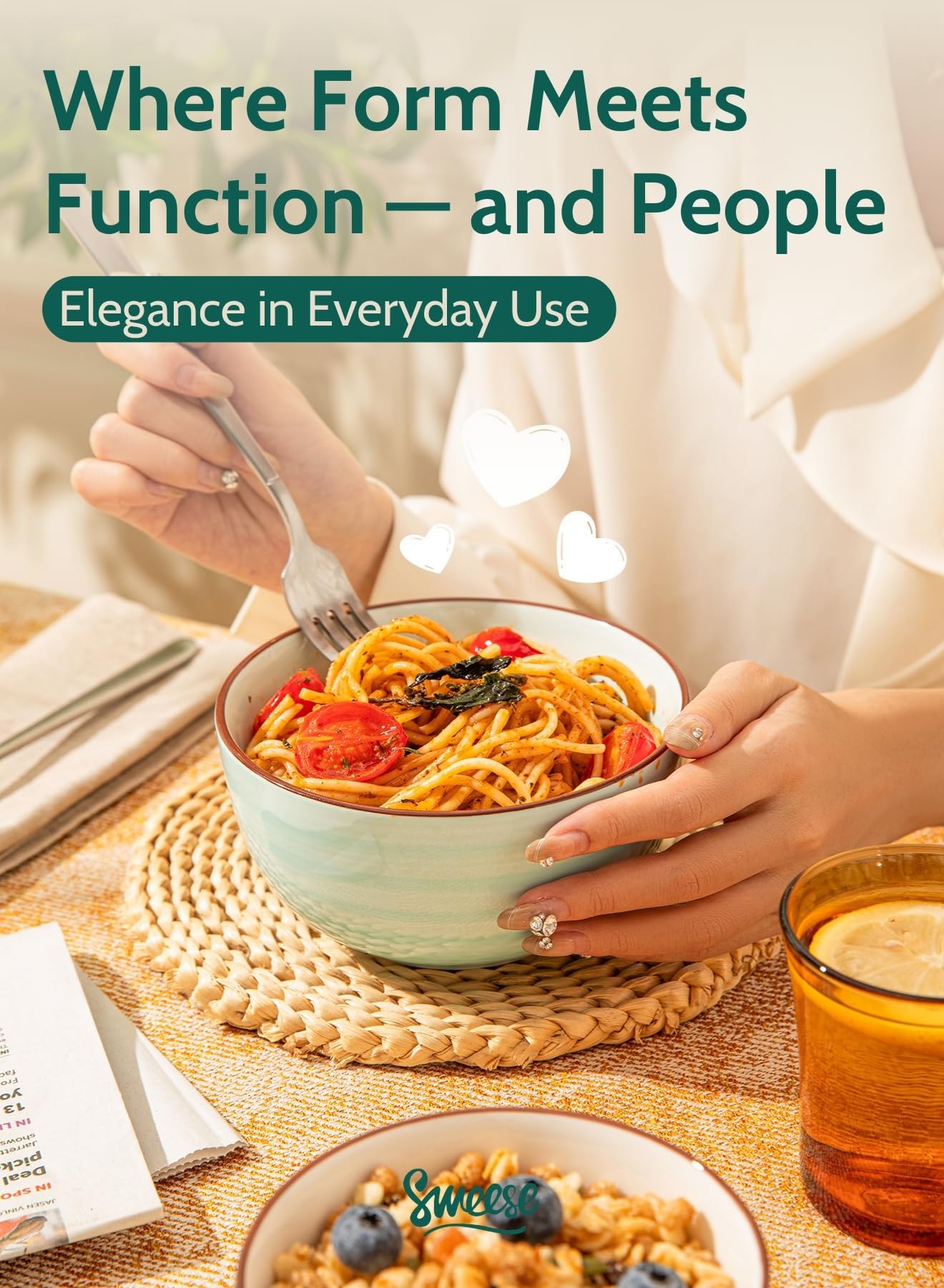 Sweese stackable bowls fit neatly in small kitchens and cabinets.