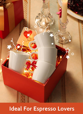Sweese bright white espresso cups complement any table setting