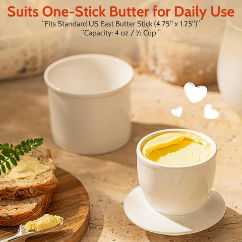 Capacity note for Sweese butter dish: 1 1/3 to 1 1/2 sticks.