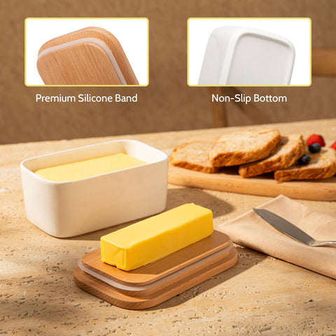 Sweese butter dish deep design provides space for two sticks of butter