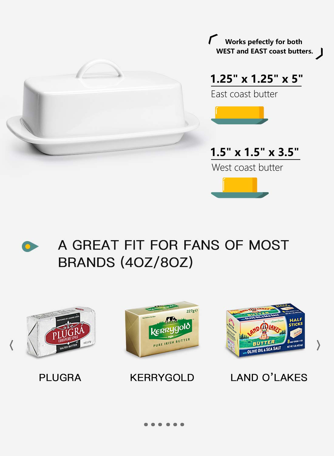 Sweese butter dish lid handle close-up showcases graceful, practical design