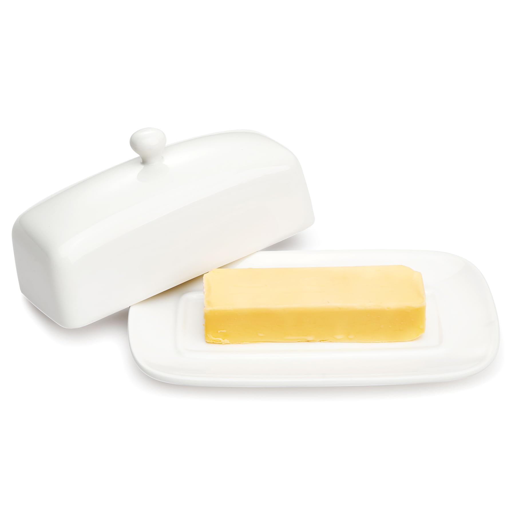 Sweese butter dish with lid on a clean counter for easy butter access.