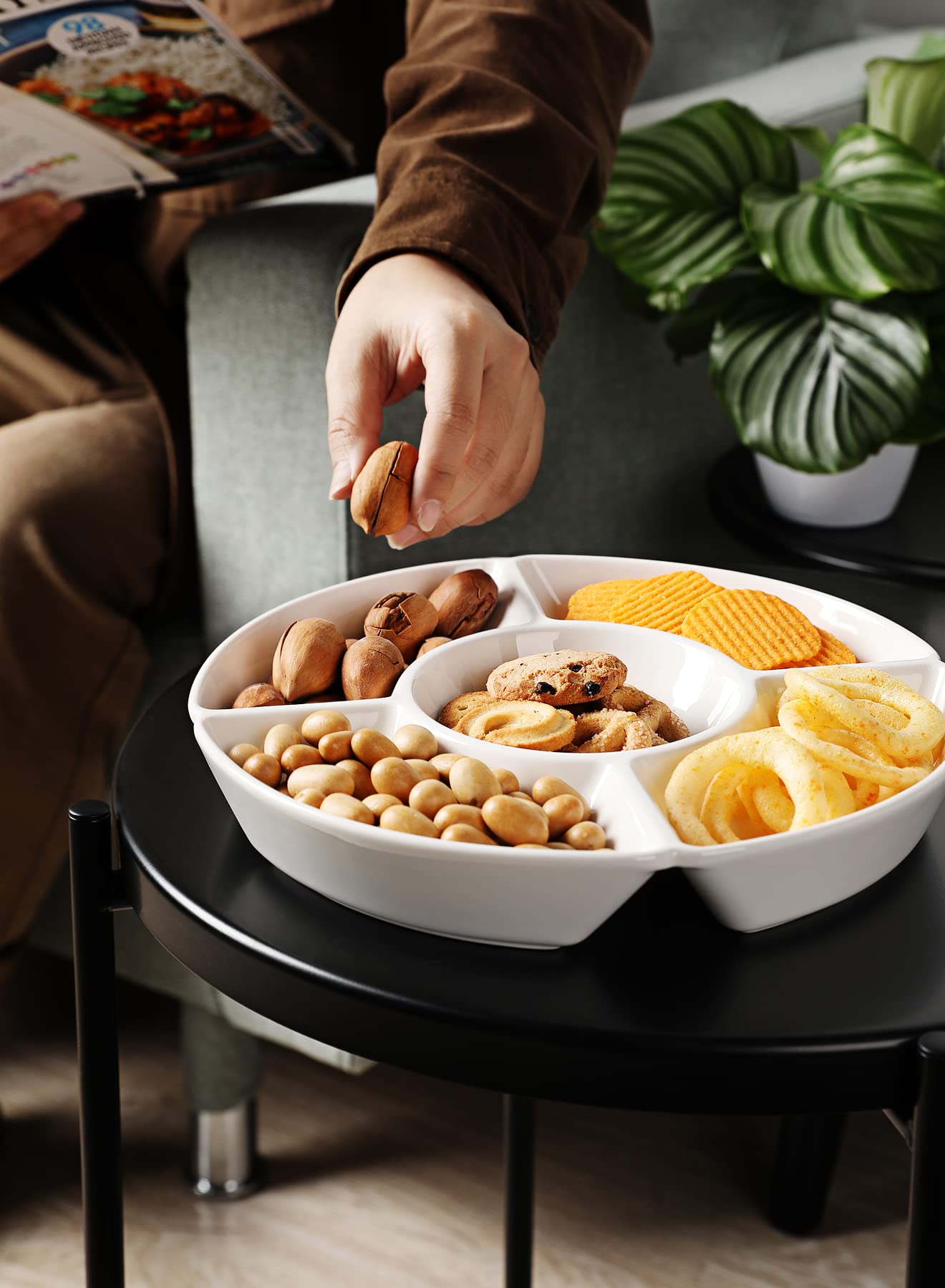 Sweese serving set displayed on a party table with assorted snacks