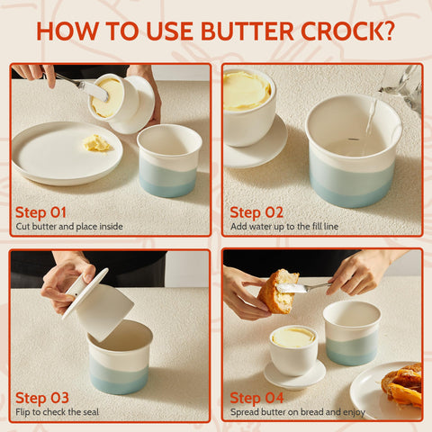 Sweese countertop butter keeper, easy to clean and dishwasher safe.
