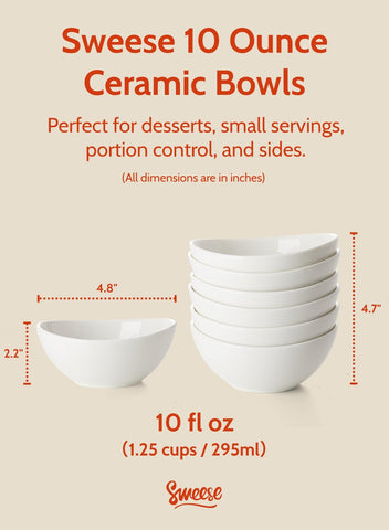 Sweese Curve Collection white bowls, stacked, space-saving elegance for daily dining.