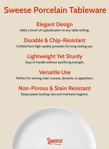 Sweese dishwasher-safe plate cleans easily after family dinners.