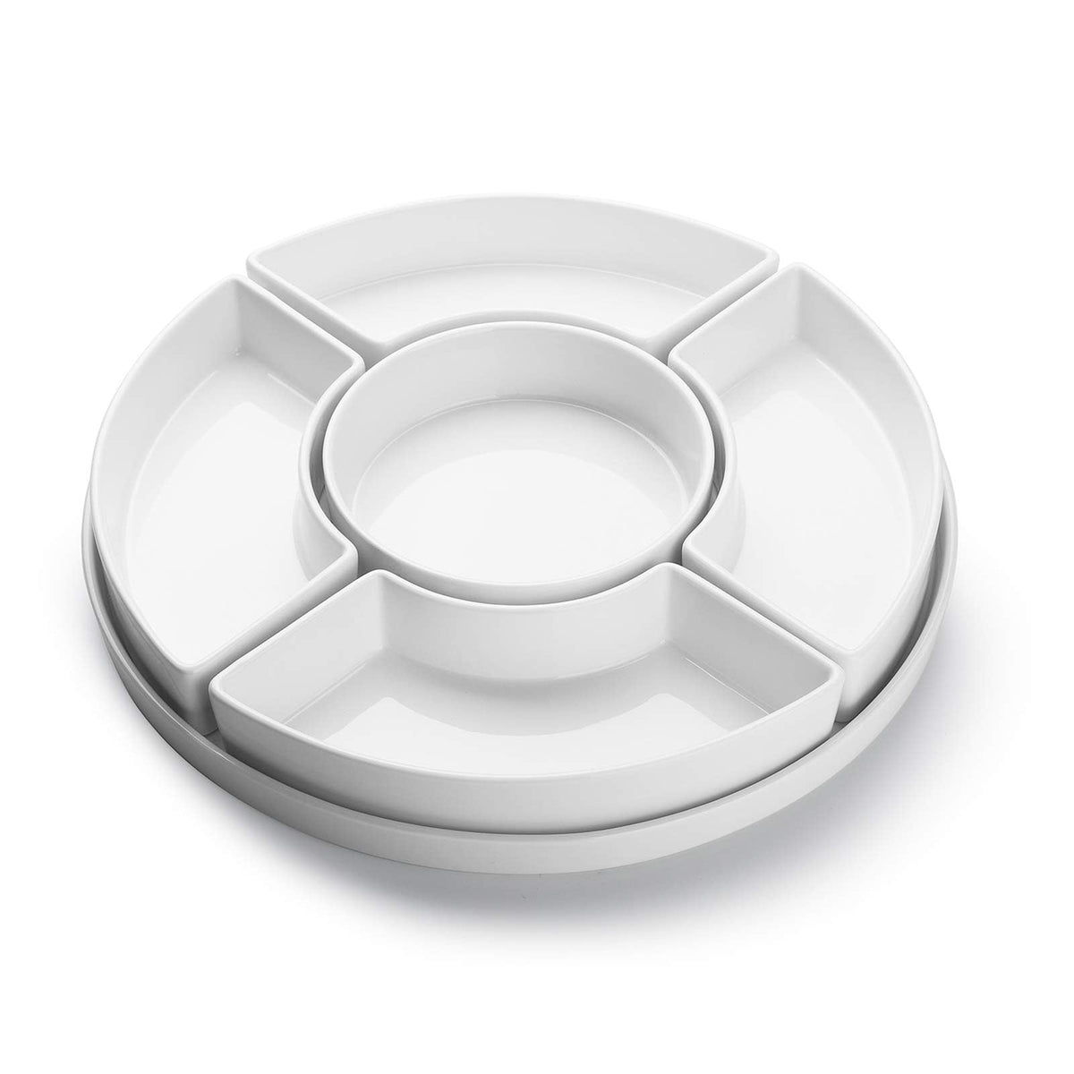 Sweese divided serving dishes chips dip white for stylish party presentation