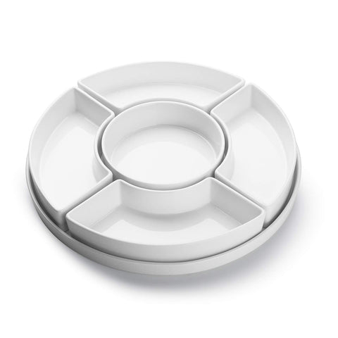 Sweese divided serving dishes chips dip white for stylish party presentation
