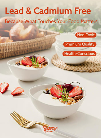 Sweese porcelain bowls stack neatly, showcasing efficient storage in small spaces.