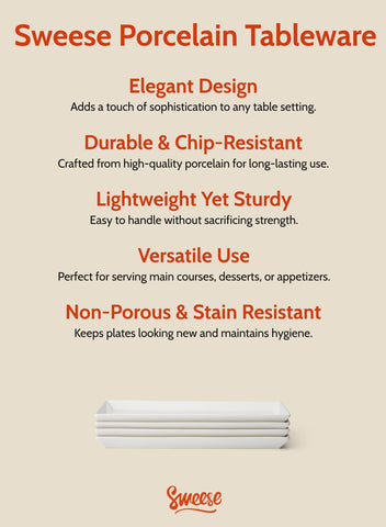 Sweese easy-clean platter resists stains for everyday dining ease