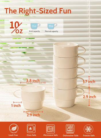 Sweese 10oz espresso cups ideal for lattes and cappuccinos.