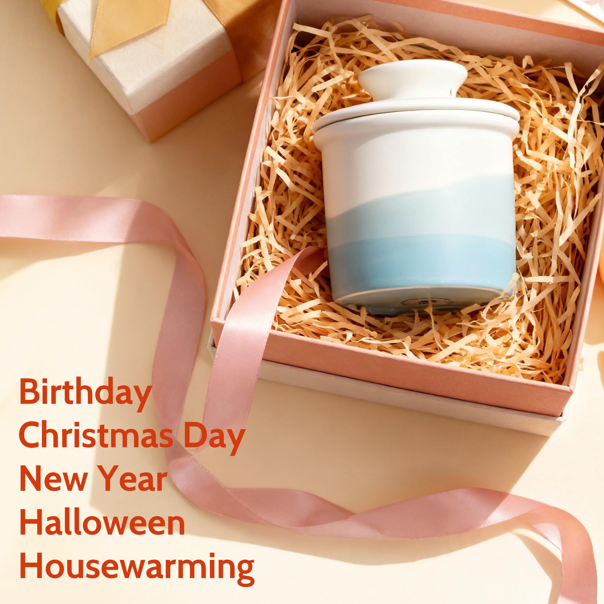 Sweese hand-painted swirl butter dish enhances kitchen decor.