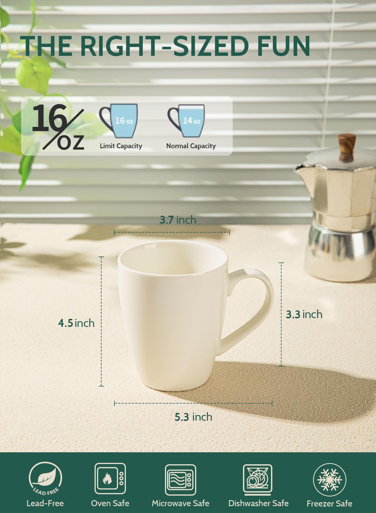 Sweese minimalist white coffee mug with clean lines and modern design.