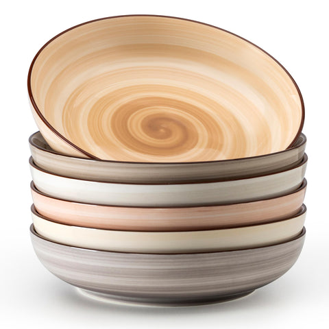 Sweese six-pack pasta bowls in neutral colors for a personalized table setting
