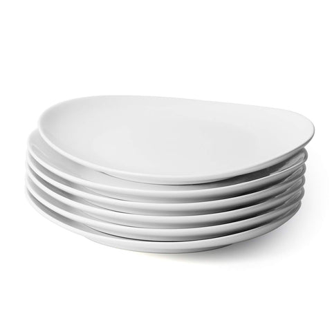 Sweese porcelain 11-inch dinner plates set in white, ideal for everyday meals