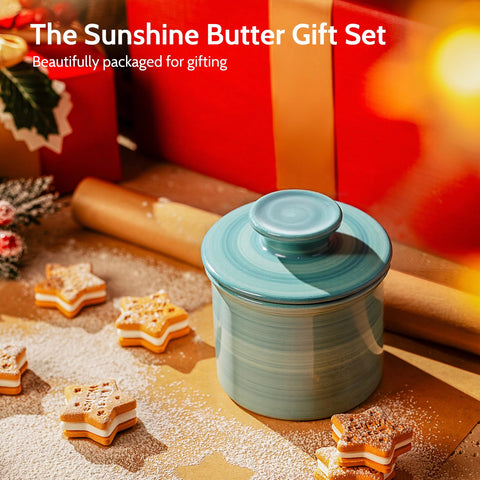 Sweese porcelain butter crock combines durability with a vintage-inspired aesthetic.
