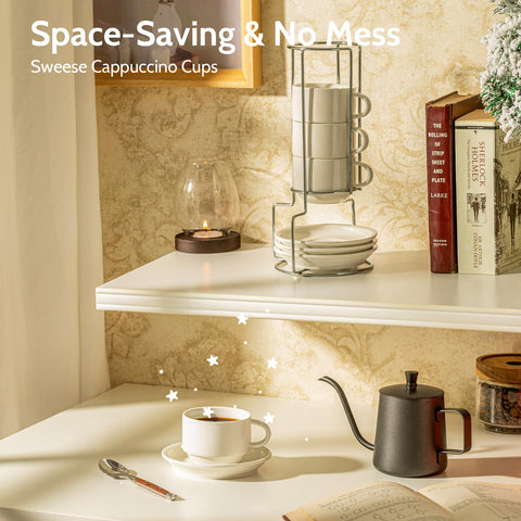 Sweese porcelain mug close-up highlighting thick walls and heat retention.