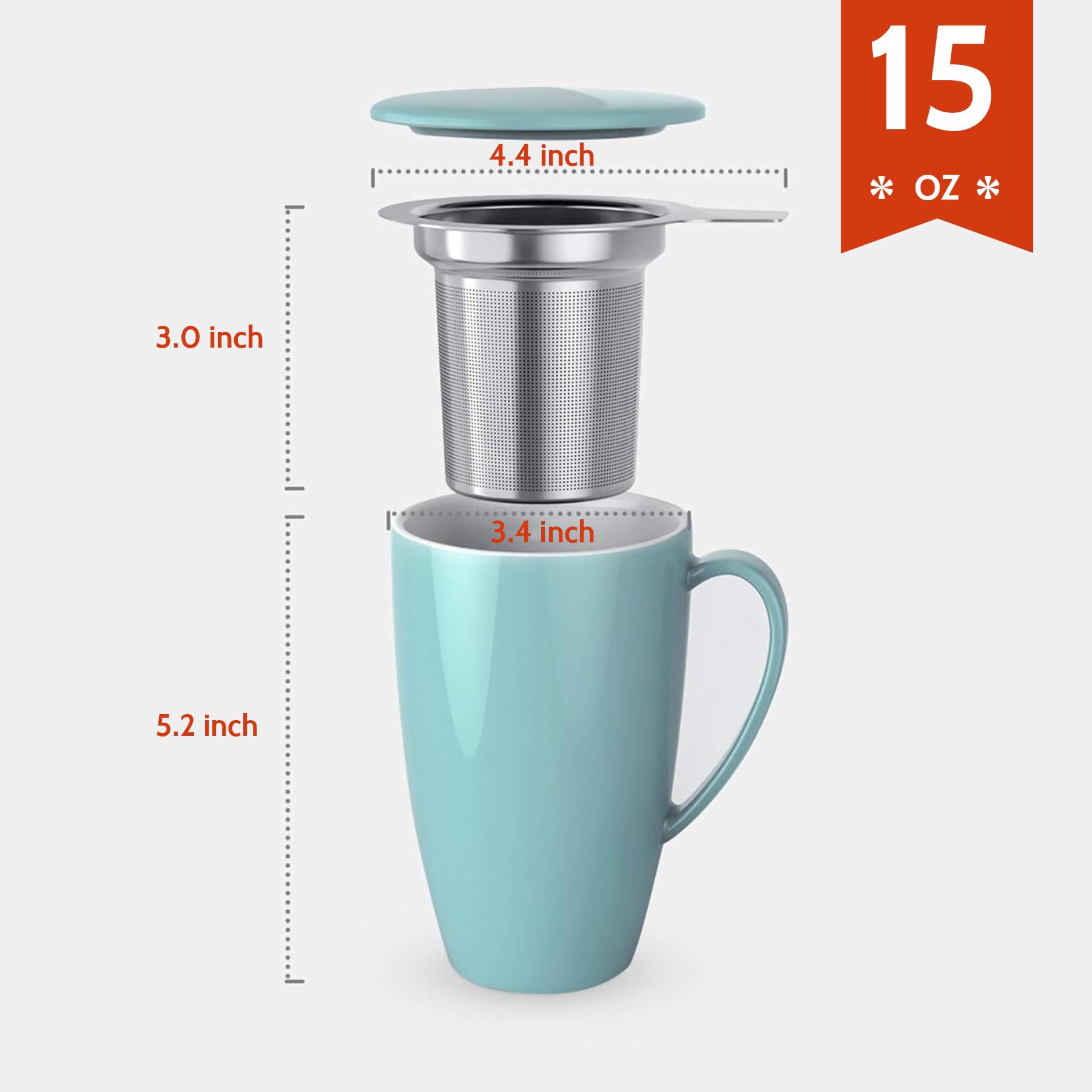 Sweese porcelain tea mug microwave safe for quick brewing
