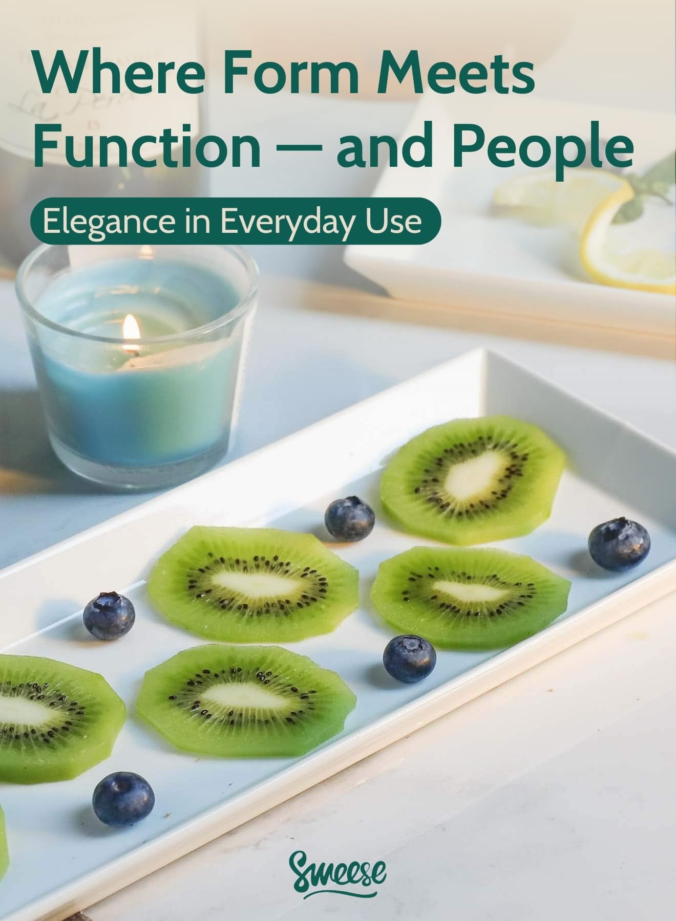 Sweese four-pack platters used for cake and dessert display
