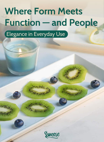 Sweese four-pack platters used for cake and dessert display