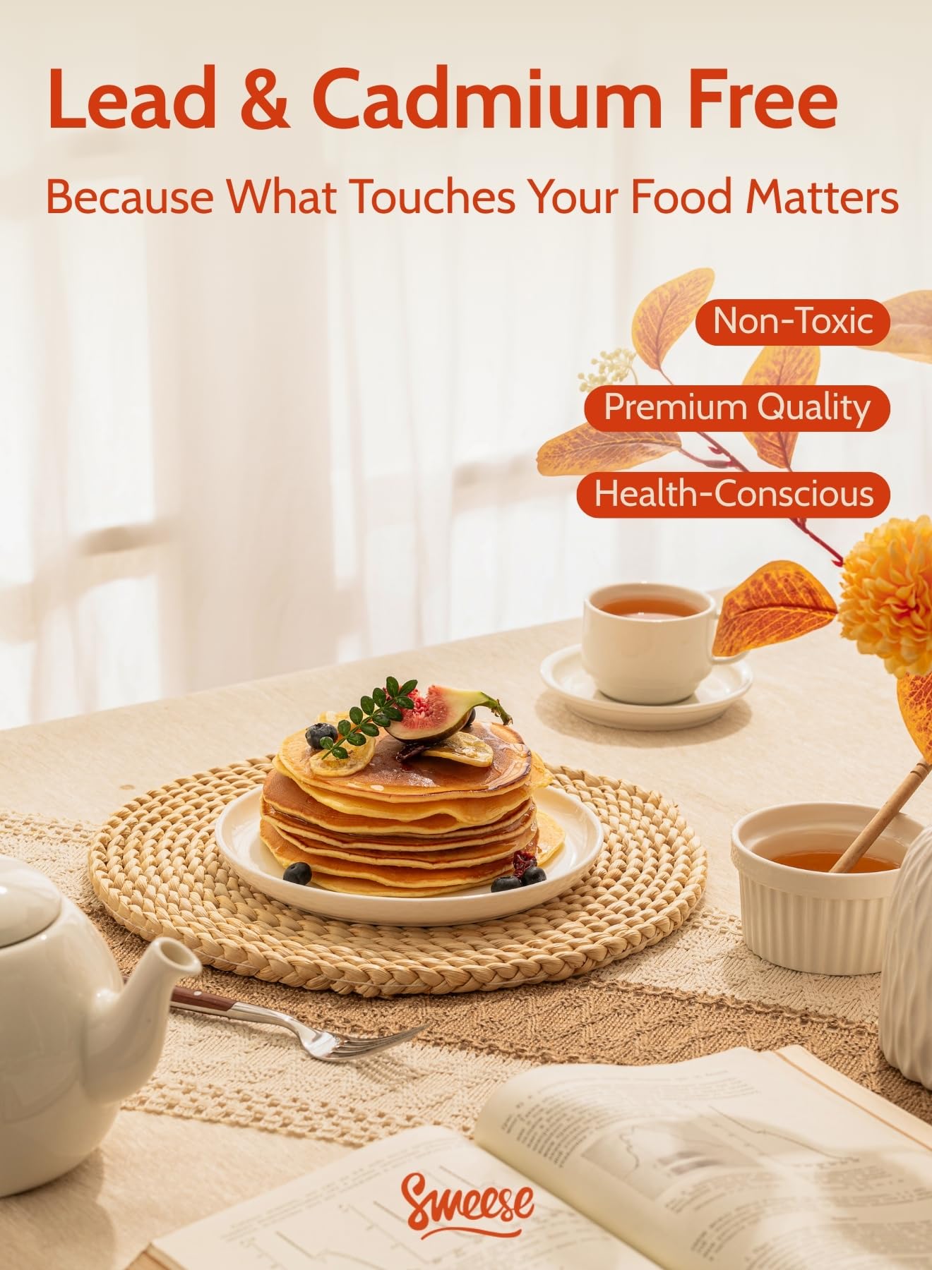 Sweese set of 6 dessert plates for versatile serving.