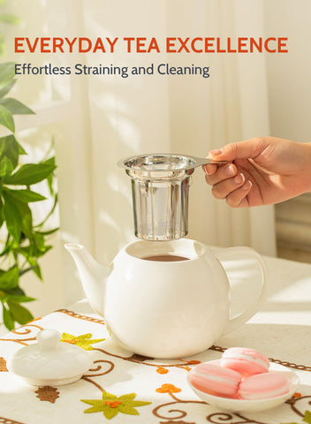 Sweese teapot lid with silicone gasket for secure pouring.