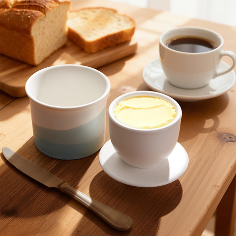 Sweese water-seal base preserves smooth, spreadable butter without refrigeration.