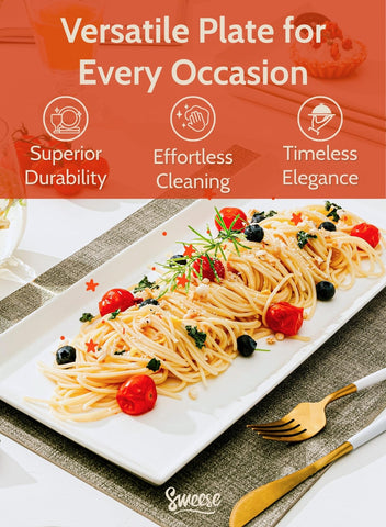 Sweese white serving platter rectangle suits salads and sides elegantly.