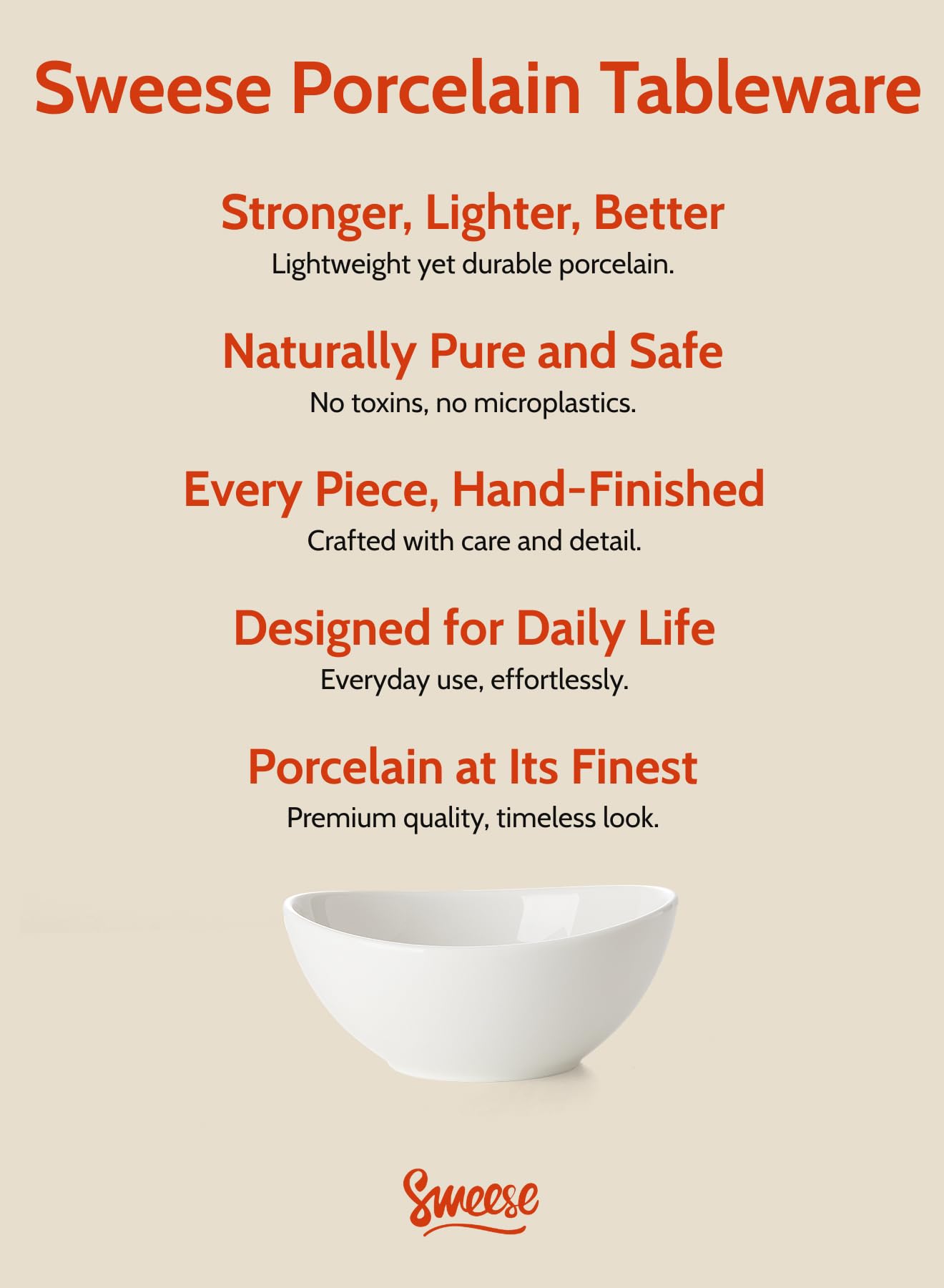 Sweese yogurt bowl, smooth glaze, ideal for breakfast or snack time.