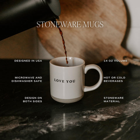 Sweet Water Decor Be Still and Know 14oz stoneware mug, durable for everyday use.