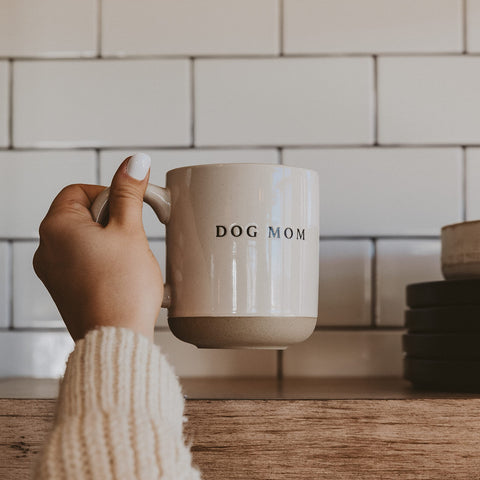 Sweet Water Decor Dog Mom mug, close-up glaze detail, durable finish.