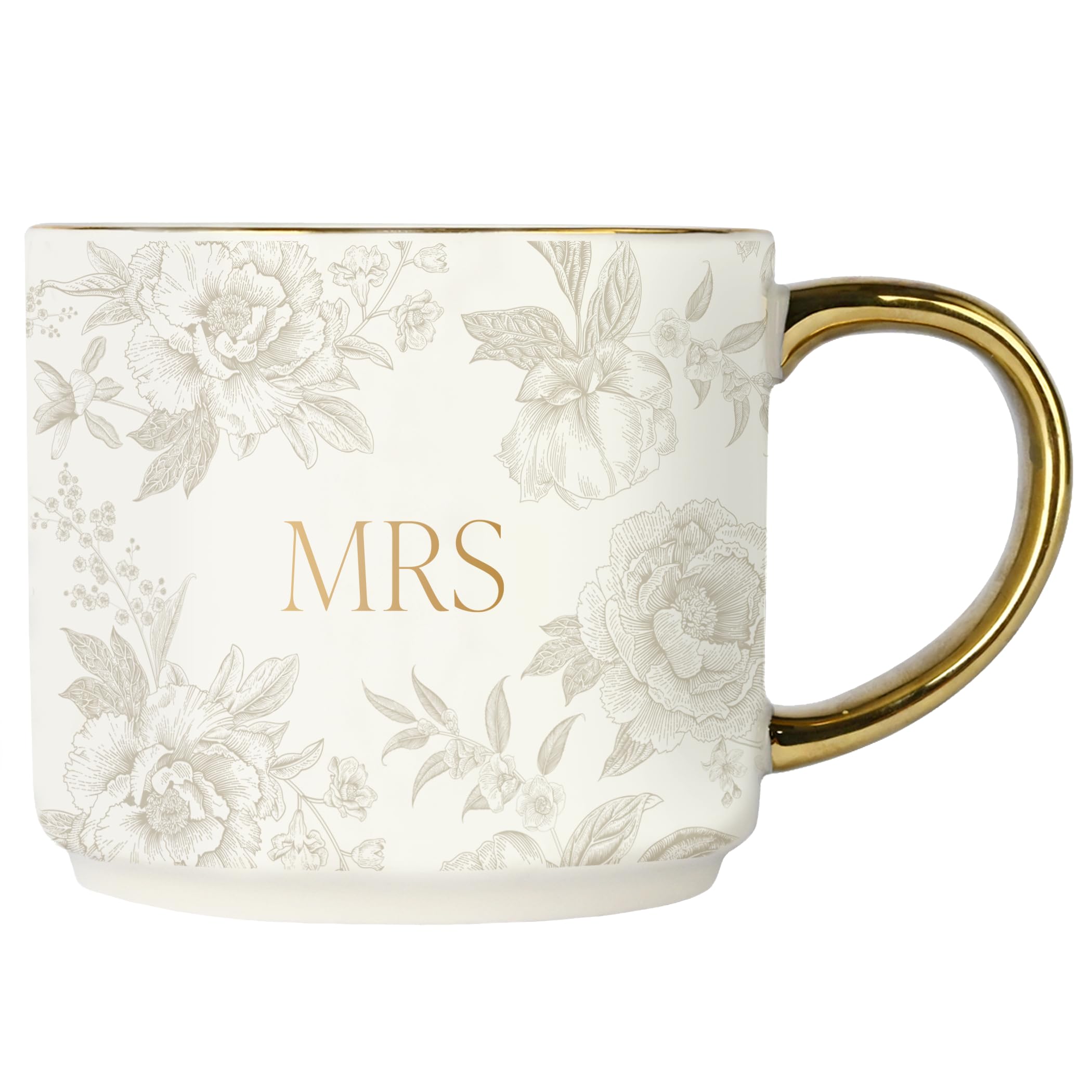 Sweet Water Decor Mrs Mug with grey Delft pattern for elegant coffee moments.
