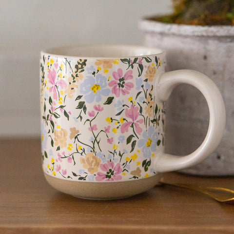 Sweet Water Decor floral mug for tea, coffee, or iced drinks.
