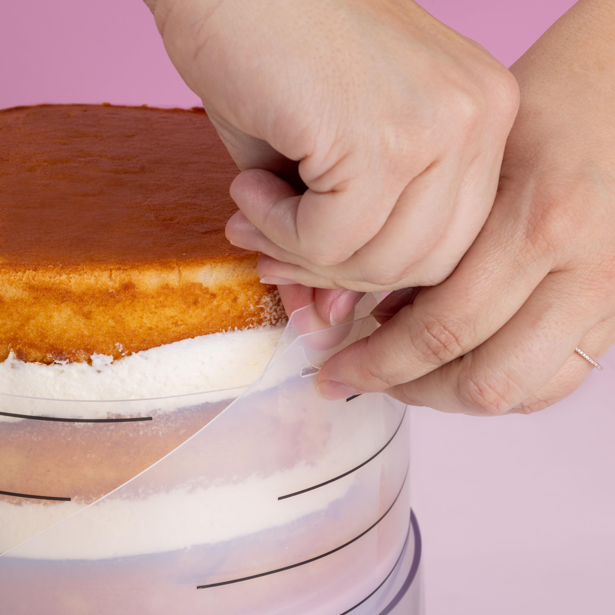 Sweetshop Frost Form Starter Kit crumb cutter cleanly shaping cake edges.