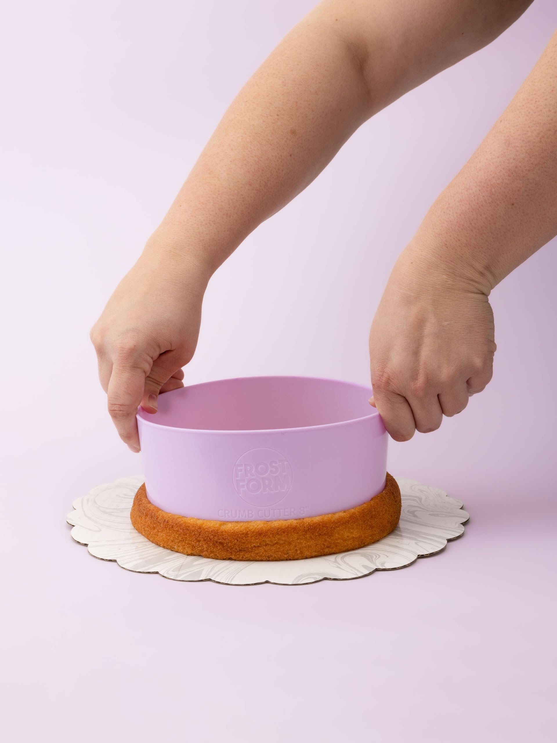 Sweetshop Frost Form Starter Kit crumb cutter for clean cake edges.